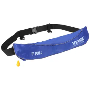 VEVOR Manual Inflatable Belt Pack for Adults, 105N Buoyancy, Over 80 Pounds and Up to 59 in Waist Adjustable, Inflatable PFD Waist for SUP Paddelboarding, Kayaking, Blue (CO2 Cylinder Not Included)