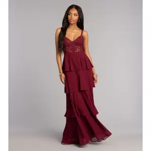 Katy Crochet Lace A-Line Formal Dress