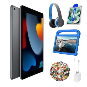 Refurbished Apple iPad 9 (9th Gen) Boys Bundle - 64GB - Wi-Fi - 10.2" - Space Gray - (2021) - Includes Bluetooth Headphones, Case, Screen Protector, Charging Cable & Stickers