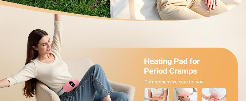 IDOO Portable Cordless Heating Pad, Valentines Day Gift, Triple Vibrating Waist & Abdominal Massager for Cramps Relief, 5S Fast Heating, Perfect Gift for Women, Period Cramp Solution, Endometriosis Pain Relief IDOO Portable Cordless Heating Pad, Valentines Day Gift, Triple Vibrating Waist & Abdominal Massager for Cramps Relief, 5S Fast Heating, Perfect Gift for Women, Period Cramp Solution, Endometriosis Pain Relief