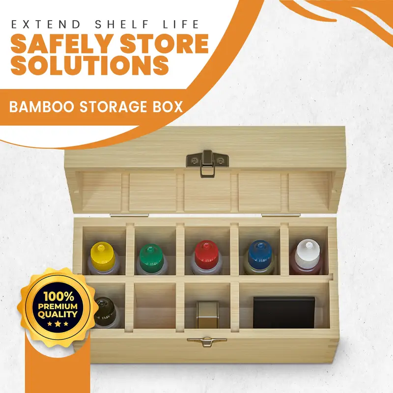 Gold, Silver, & Platinum Testing Kit 10K-24K Acids Magnifier Cloth & Bamboo Storage Box JSP & GTE 1