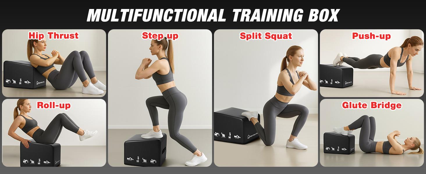 WARMOUNTS Hip Thrust Bench, Multi-Functional Hip Thrust Machine for Strength Training, Glute Bridge Box with Handle, Non-Slip Pad and Smooth Rim Design, for Home and Gym, 700LB Load Capacity WARMOUNTS Hip Thrust Bench, Multi-Functional Hip Thrust Machine for Strength Training, Glute Bridge Box with Handle, Non-Slip Pad and Smooth Rim Design, for Home and Gym, 700LB Load Capacity