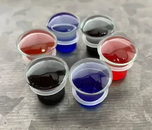 PAIR of Unique Single Flare Glass Plugs/Tunnels with O-Rings - Black, Blue or Red & Gauges 2g (6mm) through 1/2" (12mm)