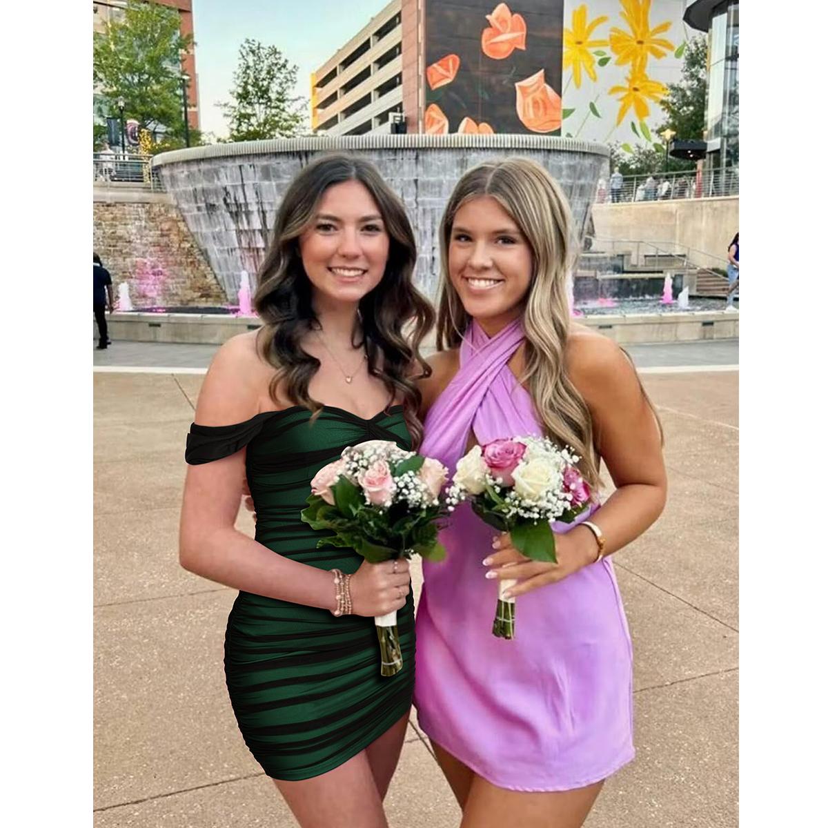 HYZ Women's Summer Sexy Bodycon Off Shoulder Sleeveless Mesh Ruched Mini Party Dress HYZ Women's Summer Sexy Bodycon Off Shoulder Sleeveless Mesh Ruched Mini Party Dress