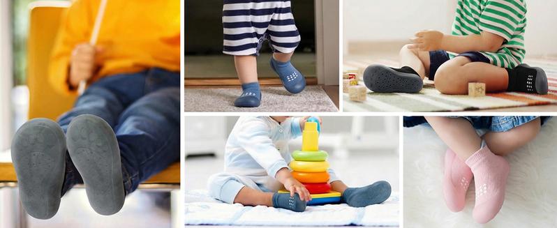 Baby Sock Shoes Non Slip For Boys Girls Soft Rubber Sole Toddler First Walking Shoes Breathable Slip On Sneakers Slippers For Infant Toddler, Comfortable Lightweight Indoor Outdoor  All Season Wear Resistant Baby First Step Shoes For 0-3 Years Old Kids
