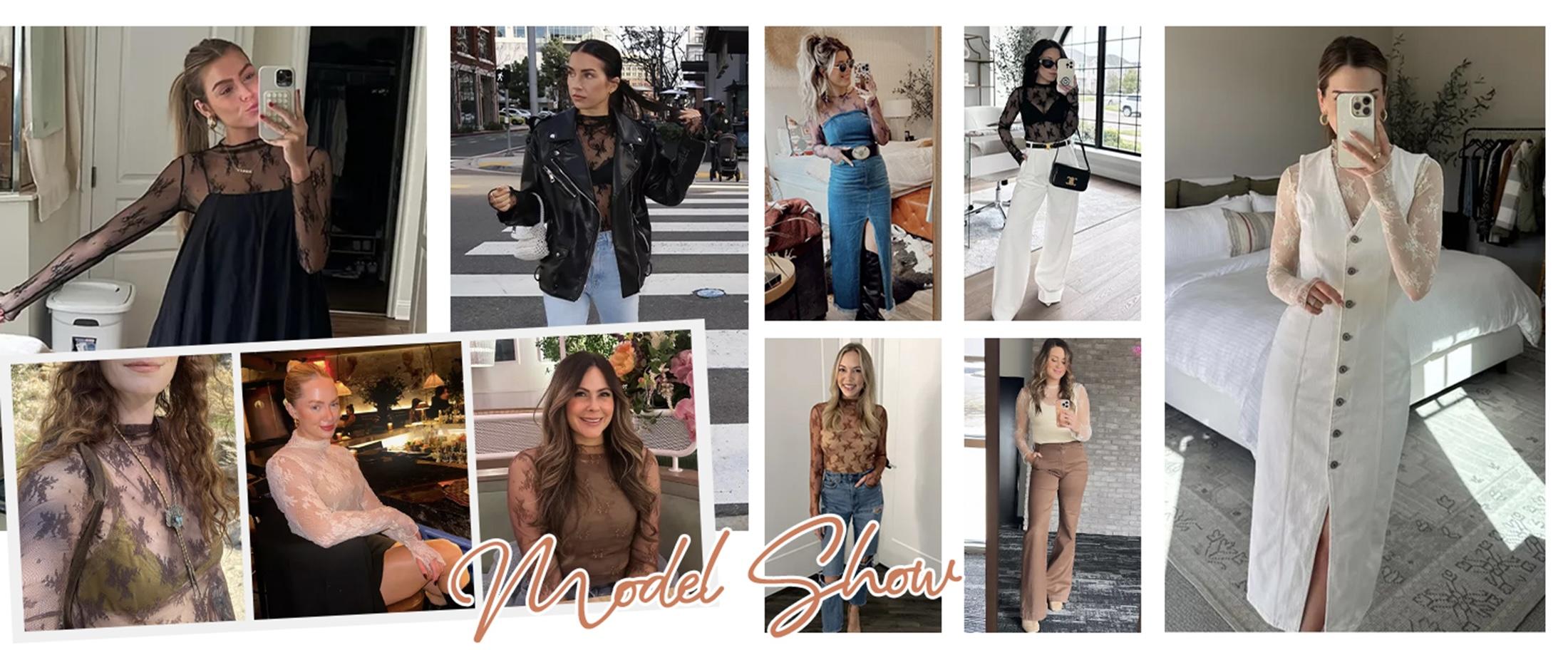 UANEO Women's Mesh Top Lace Spring Long Sleeve Floral Shirts Slim Fitted Outfits Blouse Sheer Mesh Mock Neck Summer Layering Top Womenswear Turtleneck UANEO Women's Mesh Top Lace Spring Long Sleeve Floral Shirts Slim Fitted Outfits Blouse Sheer Mesh Mock Neck Summer Layering Top Womenswear Turtleneck