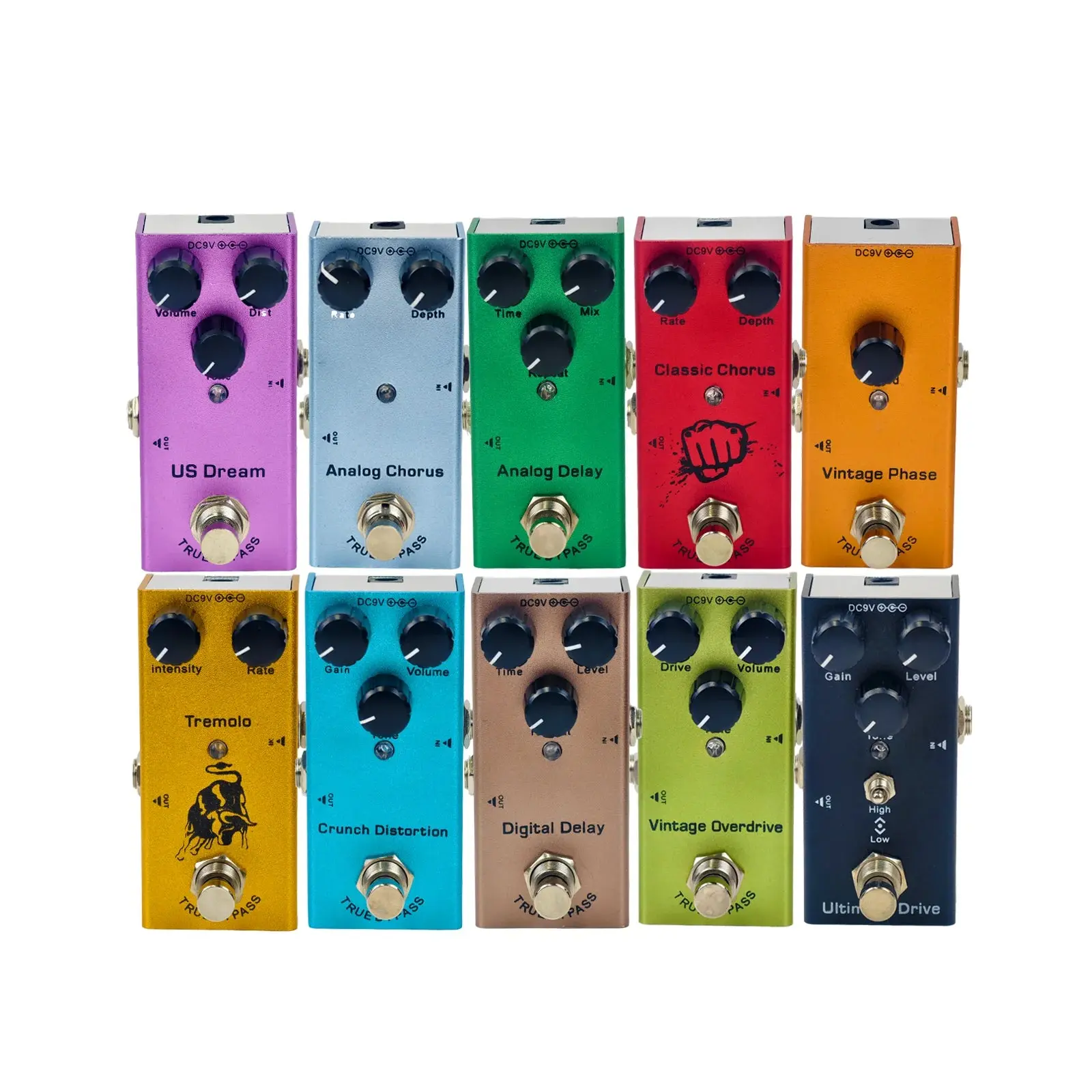 Guitar Stompbox Essential Series: Vintage Overdrive, US Dream, Classic Chorus, Tremolo, Analog/Digital Delay, Ultimate Drive.