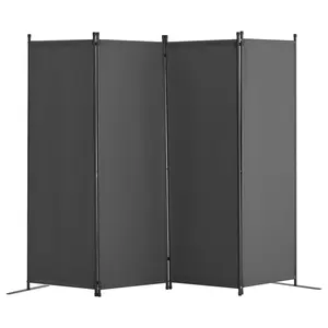 【DealsForYouDays】VEVOR Room Divider,  4 Panel Room Dividers and Folding Privacy Screens, Fabric Partition Room Dividers for Office, Bedroom, Dining Room, Study, Freestanding, Light Gray