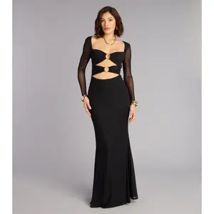 Celeste Mesh Cutout Mermaid Formal Dress