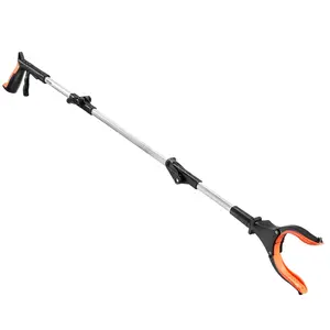 VEVOR Grabber Reacher Tool 43" Foldable with 360° Rotating Jaw Magnet LED Light Lightweight for Seniors Extra Long Trash Picker Upper Durable Aluminum Alloy