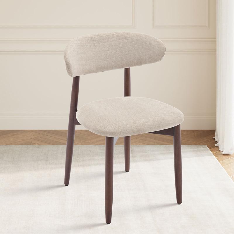 COLAMY NOYA Mid-Century Modern Upholstered Wood Dining Chair