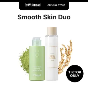 [Smooth Skin Duo] I’m From Rice Toner & By Wishtrend Green Tea & Enzyme Powder Wash | Gentle Exfoliation & Smooth Texture | Hydrating & Balanced Skin | Glowy skin | Korean Skincare