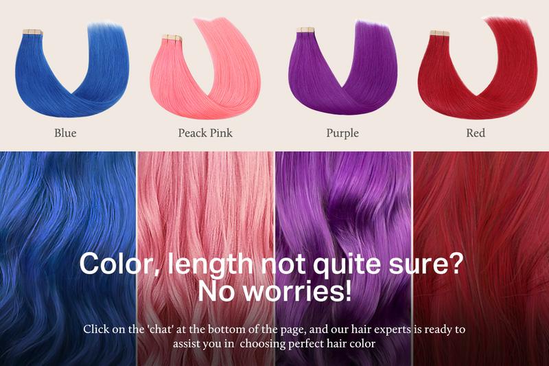 Doores 10pcs Colored Party Highlight Tape in Hair Extensions Human Hair 30g 14 to 24 inch Remy Invisible Tape Ins Straight