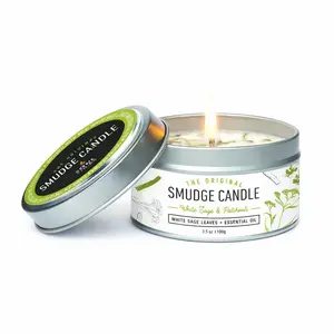 Soul Sticks, White Sage & Patchouli Smudge Candle (3.5 OZ) Soycandle Home Decor