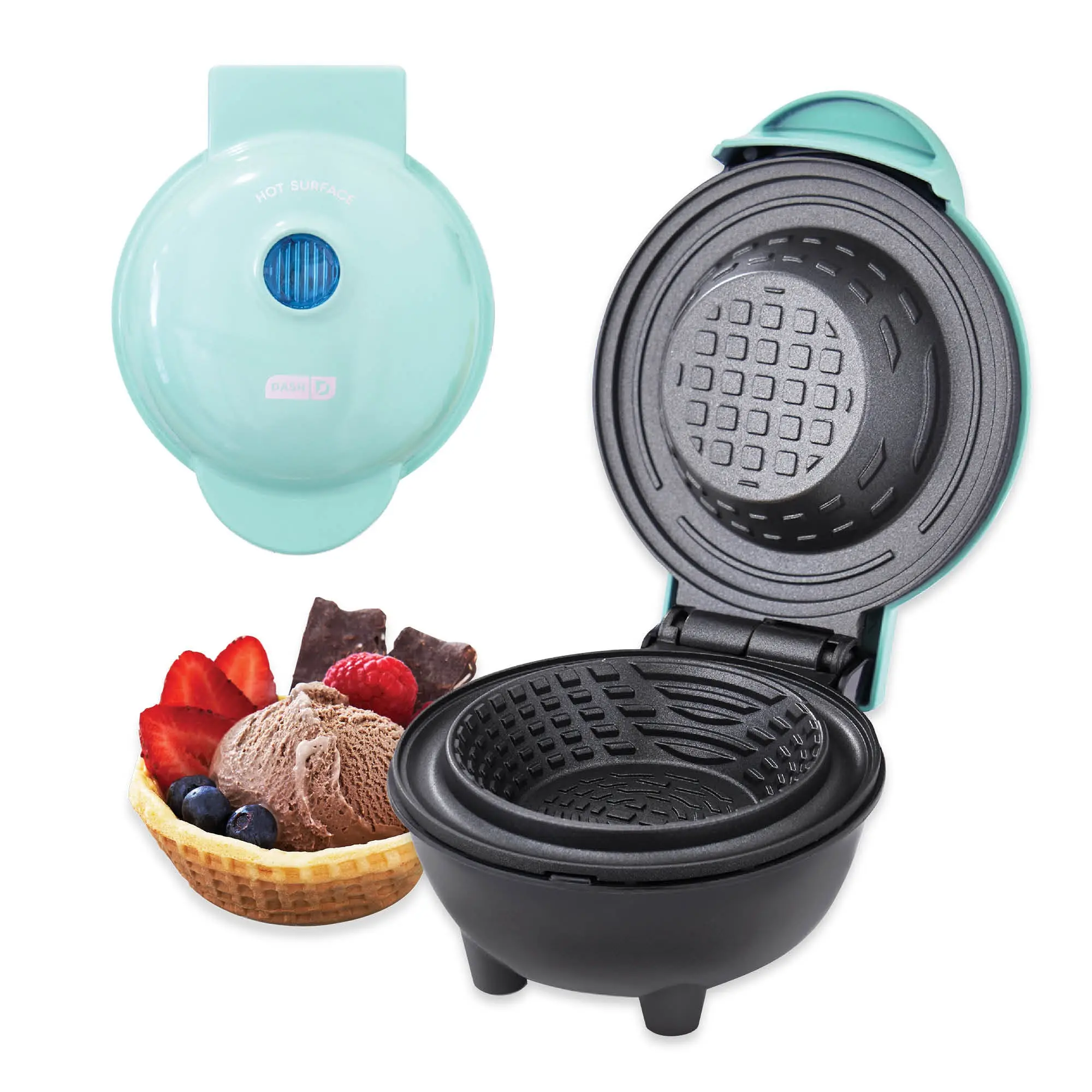 DASH Compact Small Waffle Maker & Iron - 4" Size Household Specialty Kitchen Appliance, Makes Waffle Bowls for Desserts, Turns Tortillas Into Mini Taco Bowls