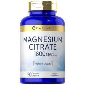 Carlyle Magnesium Citrate | 1,800mg | 120 Coated Caplets | Vegetarian, Non-GMO, and Gluten Free Supplement