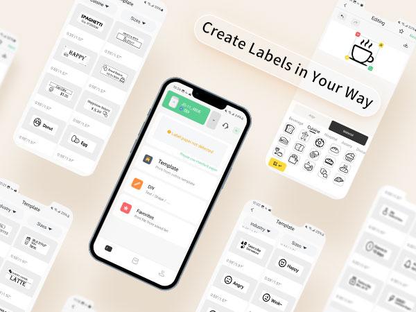JADENS JD-11 Label Maker Machine, Wireless Bluetooth Mobile Thermal Label Printer with 3 Roll Tapes, Ink-Free with Multiple Layouts for Home, Office