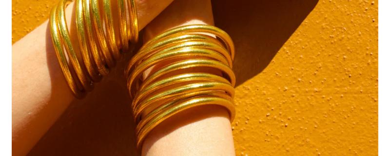 Gold All Weather Bangles® (Set of 9) - Serenity Prayer