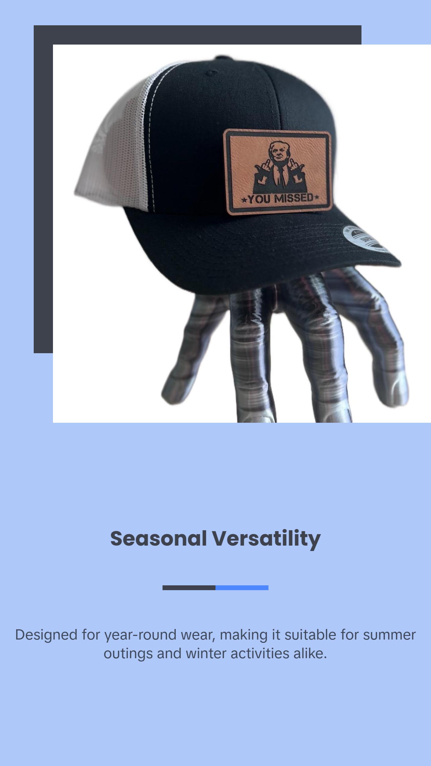 You Missed Trump 2024 SnapBack Hat leather patch