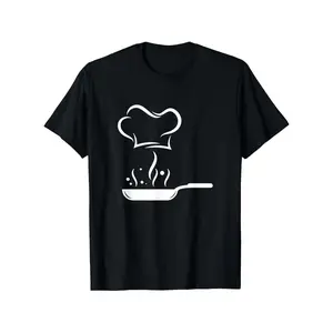 Premium 100 Cotton Chef Kitchen Cooking T-Shirt For Men Black Round Neck Regular Fit 180g Comfortable Workwear