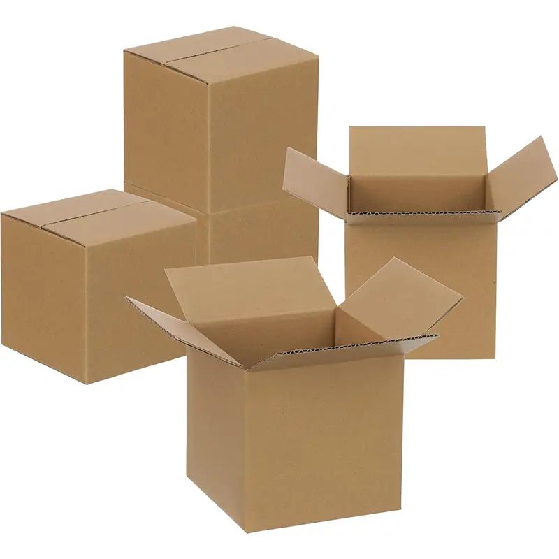 Kraft Corrugated Square Paper Carton Boxes, 5x5x5 in Foldable Shipping Supplies, 10/30/50 Pcs for Small Businesses, Easy to Mail & Carry, Corrugated Paper Envelopes & Postal Supplies, Protection