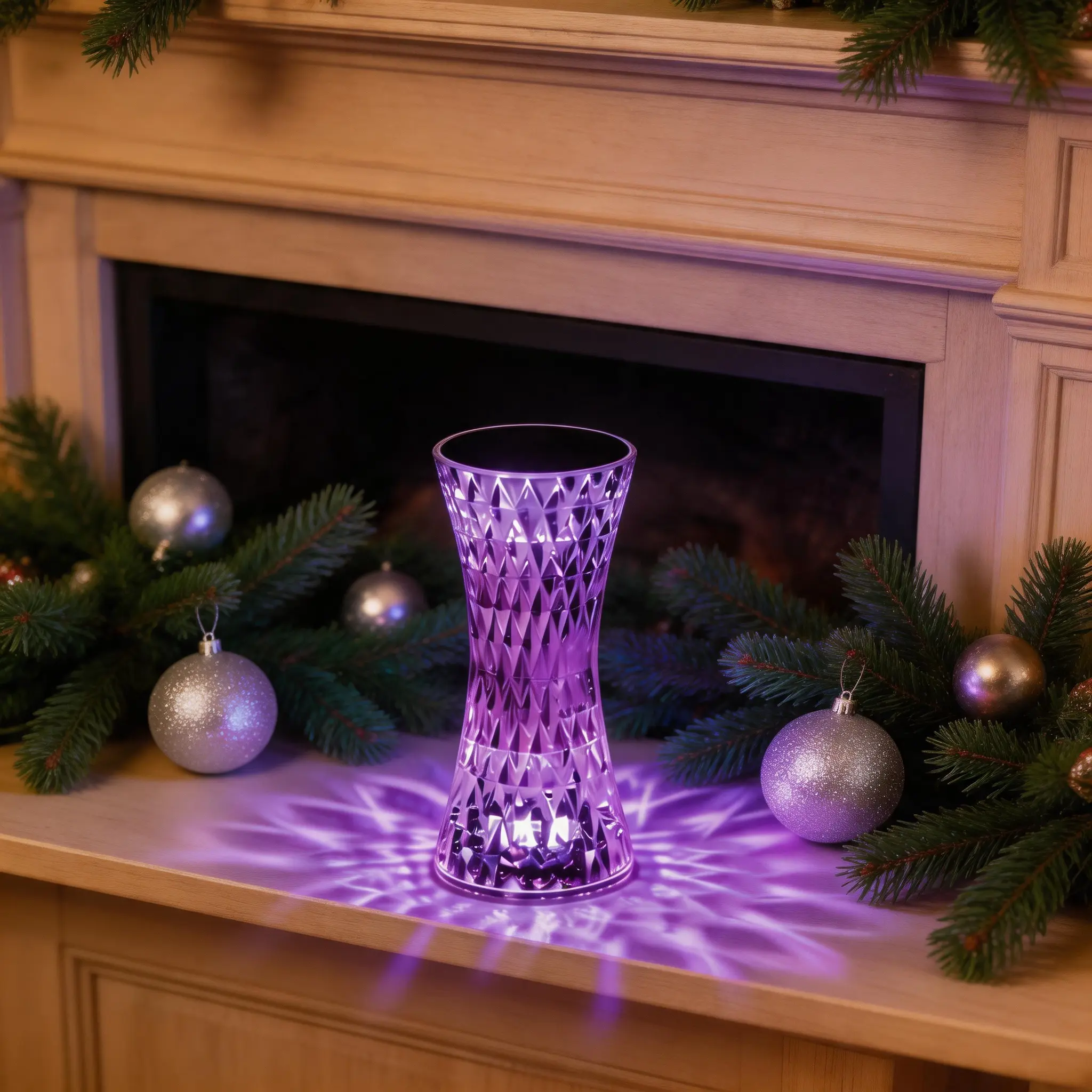 16-Color Changing Crystal Diamond Table Lamp, Small Waist Design, USB Rechargeable, Touch & Remote Control Bedside Lamp for Bedroom, College Dorm Home Decor