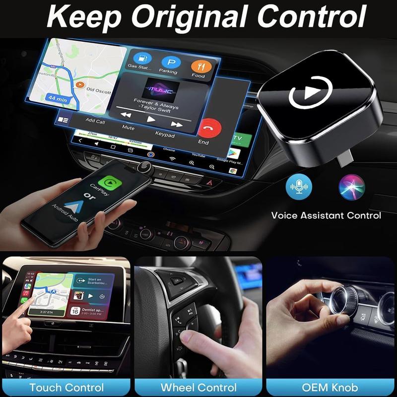 【YURNLV】2026 New Wireless CarPlay Adapter - iPhone & Android Compatible with Fast No-Delay Link, Hands-Free Calling