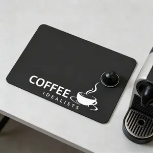 Coffee Trendy Coffee Bar Mat Countertop Absorbent Rubber Backed Rectangle Table Mat for Kitchen Decoration Minimalist Style Quick Water Absorption Accessory
