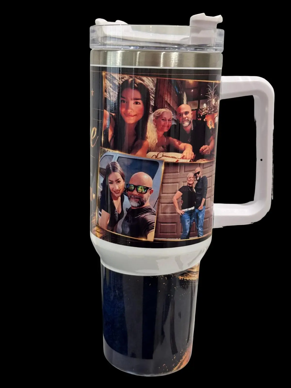 Personalized 40 oz Stainless Steel Tumbler with Handle – Custom Photo Gift for Father’s Day