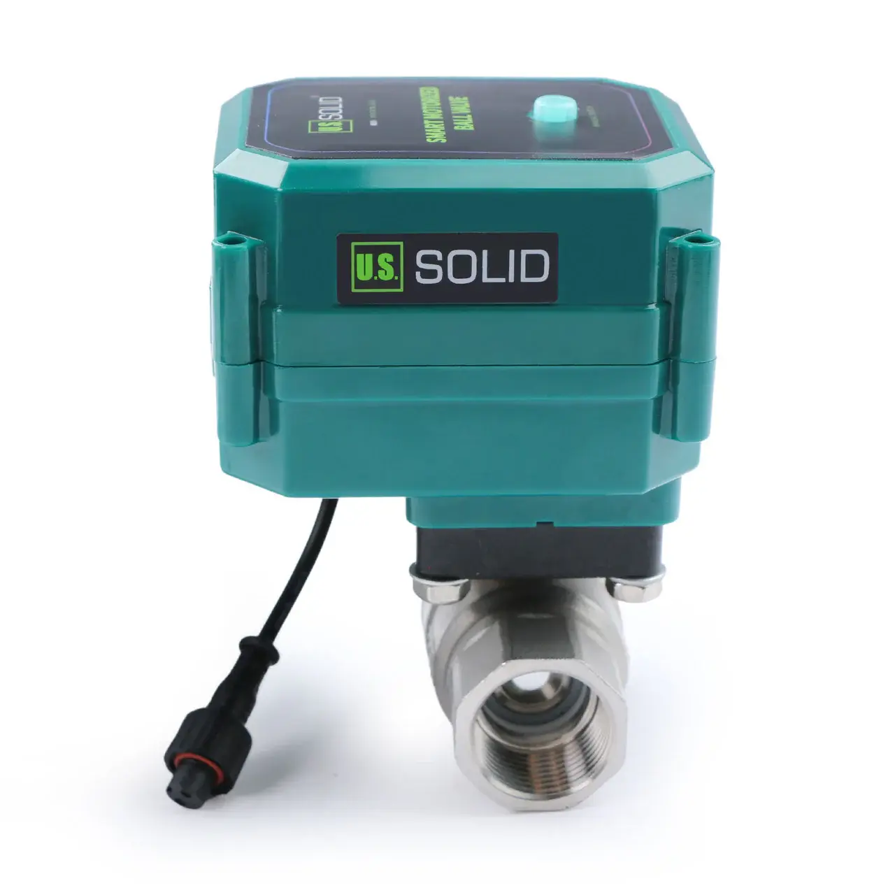 U.S. Solid 3/4" Smart Motorized Ball Valve, App & Manual Control, Stainless Steel, 5V DC USB