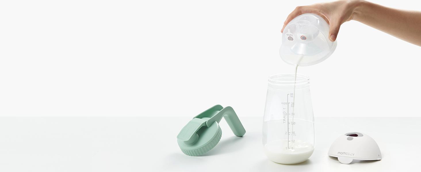 Momcozy Breast Milk Pitcher, Resistant to Heat and Cold Abrupt Temp Swings, No Leak Glass Breast Milk Fridge Storage Container With Wide Mouth, Fast Baby Formula Maker, Breastfeeding Essentials