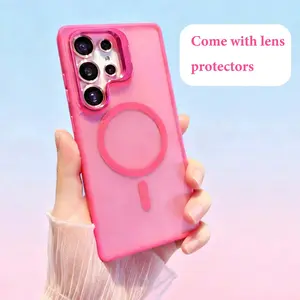 Matte for Samsung Galaxy Case, Shockproof Corners & Camera Lens Protector & Stand Protection Phone Cases for Samsung Galaxy S25 S24 S23 Plus Ultra MagSafe Accessories