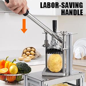 GARVEE Commercial Vegetable Fruit Chopper, Stainless Steel French Fry Cutter, 4 Blades, Heavy Duty, Ergonomic Handle, Non-Slip Feet, Easy Cleaning, Ideal for Restaurants and Home Kitchens