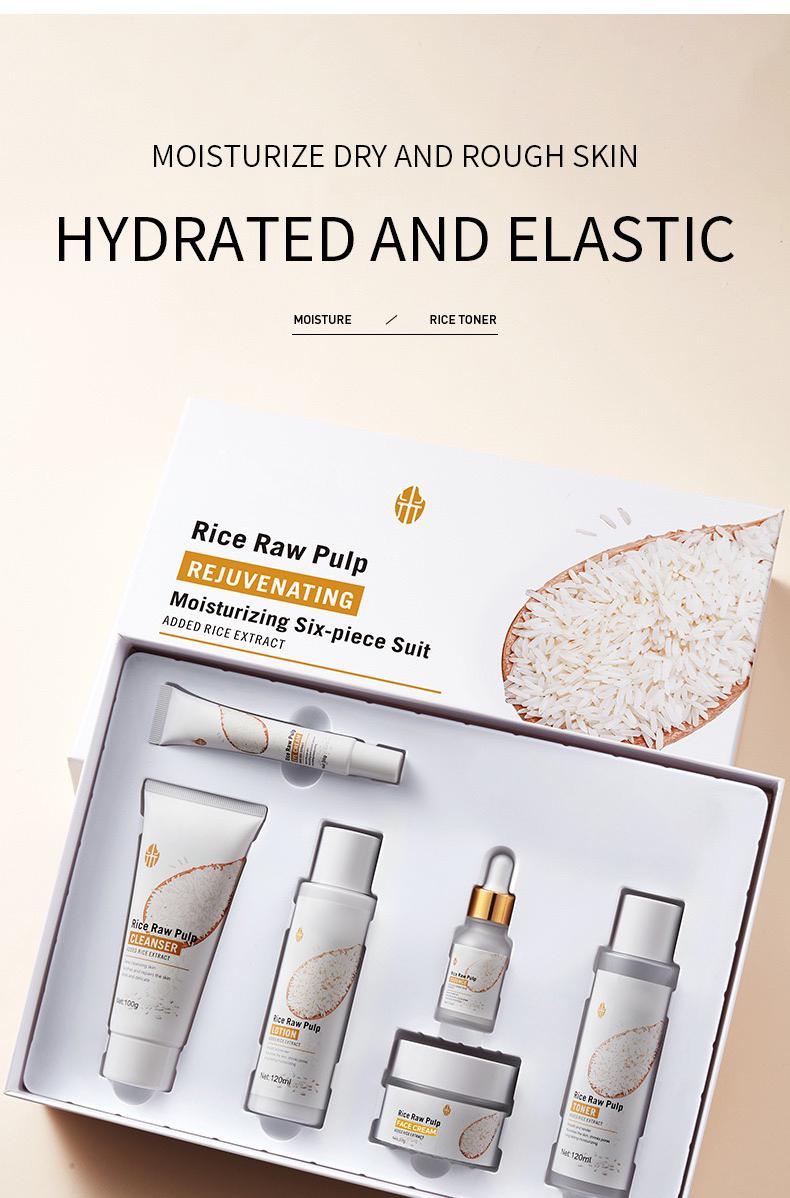 Korean Rice Toner Set with 77.78% Rice Extract & Niacinamide for Hydration & Brightening 6 Best-Selling Products Ideal for Gifts