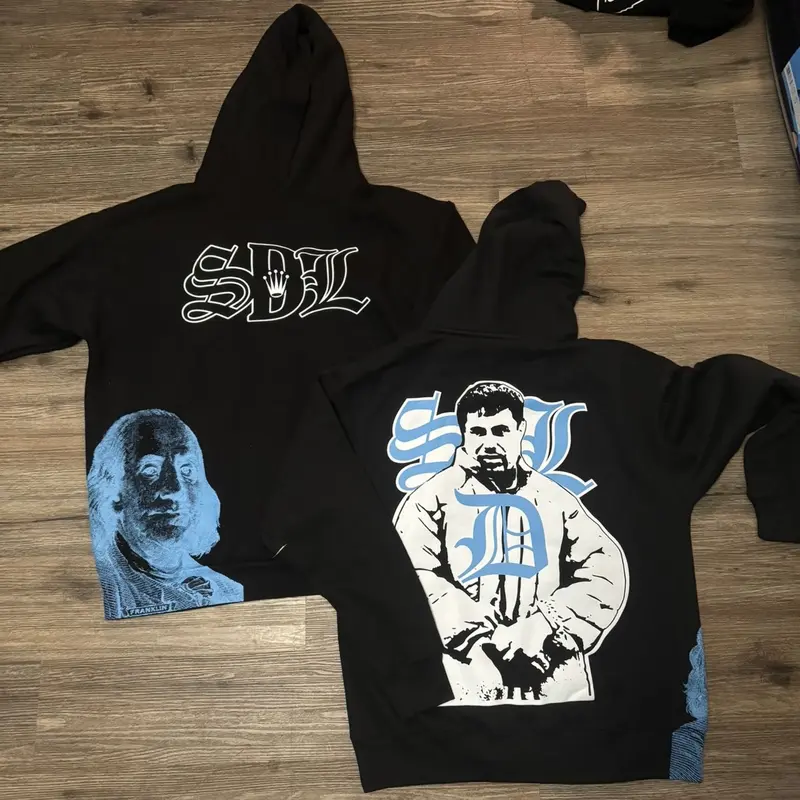 Men's S-DL Blue Black Hoodies, Streetwear Hip Hop Hoodie, Outdoor Wear Daily Wear, Designer Clothing, Gift for him, Gift for her, Birthday's gift