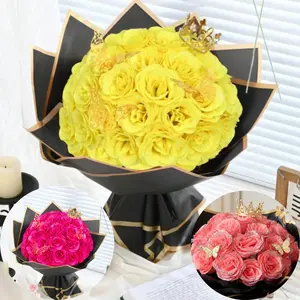 Set of 12 2.76-inch sparkling roses, DIY glitter bouquet, long-lasting artificial flowers, suitable as anniversary gifts, engagements, weddings, home and office decoration, parties