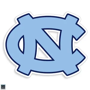 UNC Primary Logo Interlock Decal Sticker in Carolina Blue