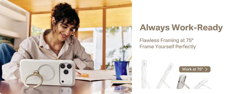 TORRAS Ostand Q3 Silicone for iPhone 17 Pro Max Case, Fit for MagSafe, 360 Spin Stand, Soft Liquid Silicone Cozy Grip, Camera Control, Protective Case