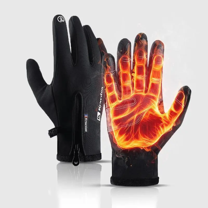 Windproof Thermal Touchscreen Work Gloves for Winter, Black All-Purpose Warm Gloves for Men Women, Durable for Outdoor Sports Fishing Outdoor Jobs