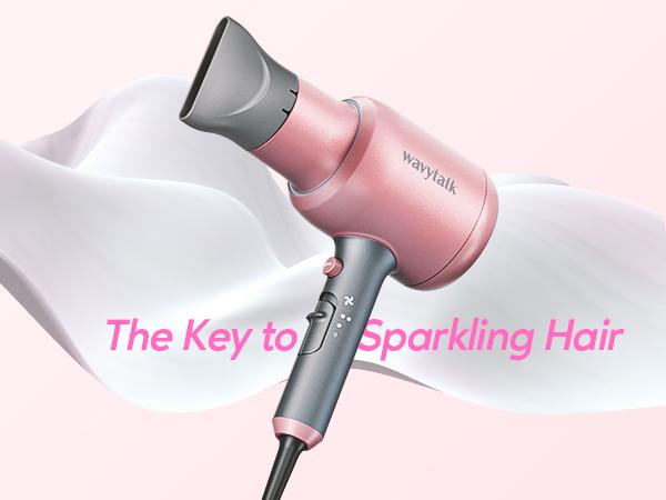 Wavytalk Blown Away Ionic Hair Dryer | 1875W Quick-Dry, Ceramic Coating Heat Damage Protection, Diffuser & Styling Comb Accessories, Lightweight & Quiet, Adaptable to All Hairstyles