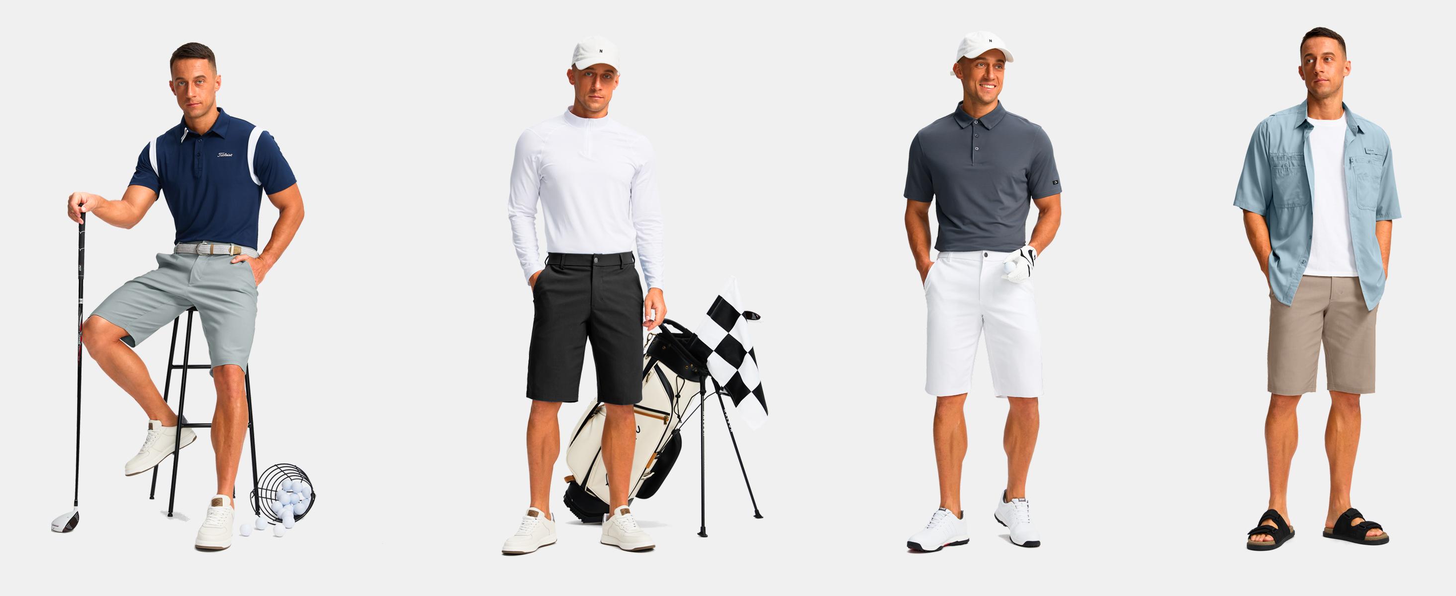 G Gradual Men's Golf Shorts with 5 Pockets 11" Inseam Stretch Quick Dry Casual Work Dress Shorts for Men