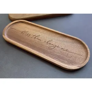 Personalized Wood Catch All Tray | Custom Engraved Valet Tray