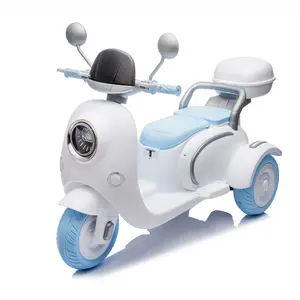 12V Two motors Kids Ride On Level Up Two-seater Electric Motorcycle,Three-wheel Toy w/Music,Bluetooth,USB,Backseat flip adult seat,Portable Storage Hooks&Oversized Trunk,LED Headlight For Kids 3-6.