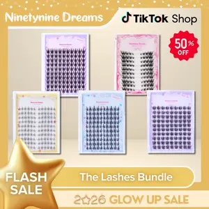 Ninetynine Dreams 490PCs Manhua Lashes Bundle (5 Styles, 490PCs Included) | Waterproof, Long-Lasting & Reusable Beginner-Friendly DIY Eyelash Clusters — Ultra-Thin Band Anime Manhua Style Mix of Natural & Dramatic Individual False Lashes