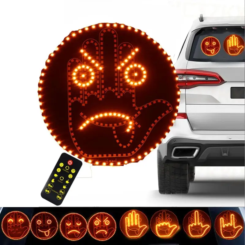 Easy-Use Car Gesture Warning Light | 14 Modes with Remote | Increase Vehicle Visibility for New Drivers | TikTok Starter Car Accessory