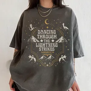 Comfort Colors Onyx Storm Shirt, Dancing Through The Lightning Strikes, Fourth Wing Dragon Shirt, Dragon Lover Gift,  Fourth Wing Inspired Tee, Fly Or Die