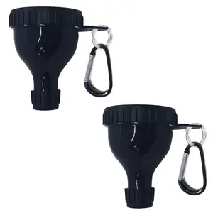 Pack of 2 - Protein Powder Container to Go - Mini Funnel with Keychain and Keyring, Water Bottle Funnel for Shakers