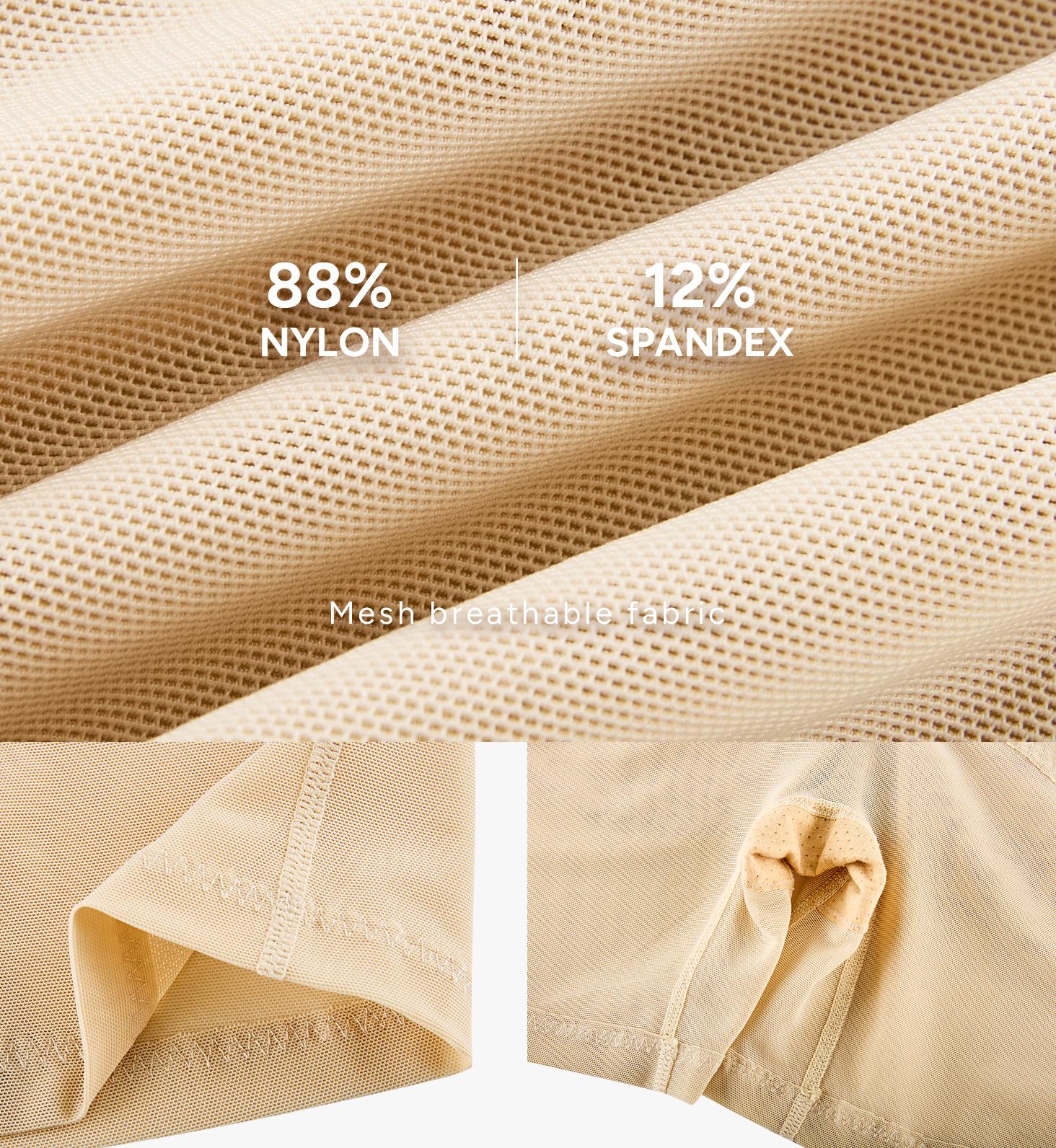 Nebility Women's Mesh Comfort Shapewear Short - Black Daywear Minimalist Design Sexy and Basic Style Womenswear High Waist Shaper Compression Seamless Tummy Control Beige