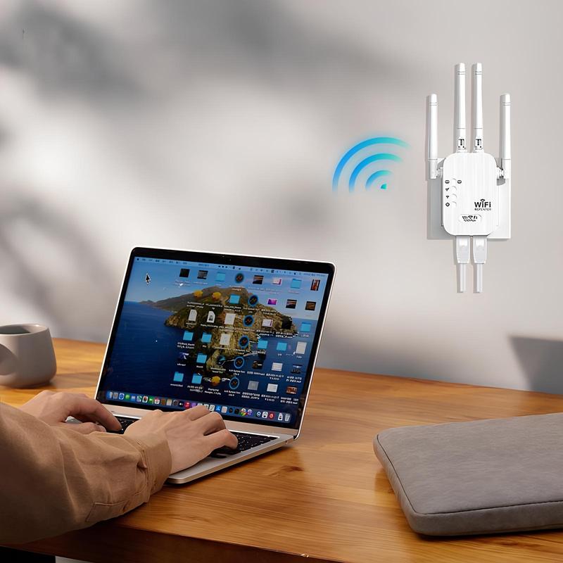 CENPIN 2026 WiFi Extender 4-Antennas, 1200Mbps Dual Band (5GHz/2.4GHz) - Covers 10,000 Sq. Ft., Supports 50 Devices, Repeater/AP with Ethernet Port, Perfect for Home & Office Use, Boost Your Signal for Seamless Streaming & Gaming