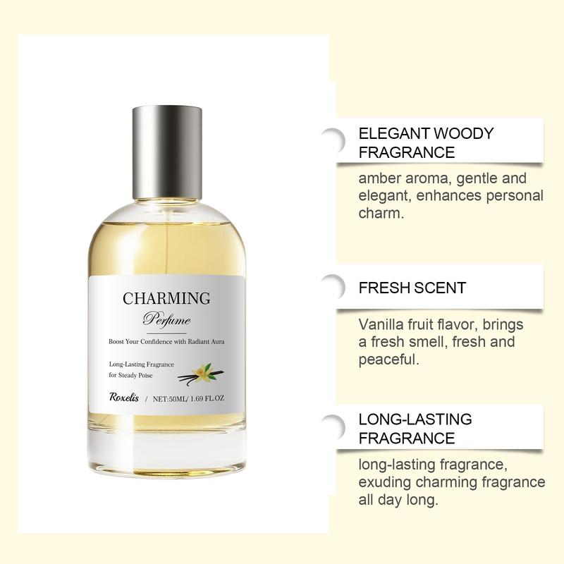 Amber Vanilla Perfume Spray, Long-lasting Fragrance, Eliminates Odors, Subtle Scent, Elegant and Refreshing, Daily Use Perfume Spray